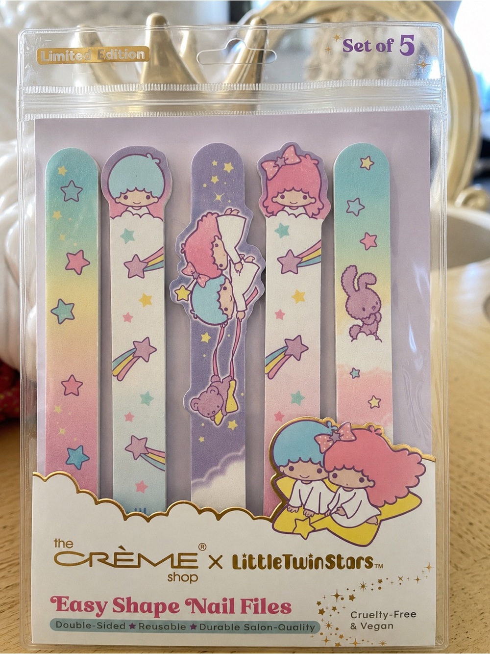 The Crème x Little Twin Stars Easy Shape Nail Files - Pastel Set of 5